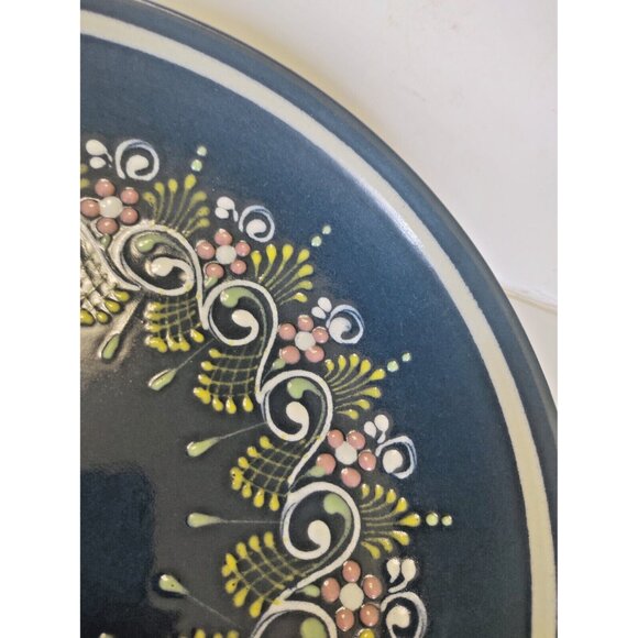 Gmunder Keramik Austria Hand Painted Decorative Stoneware Bowl 10 1/4" Wall Hang - Picture 10 of 13